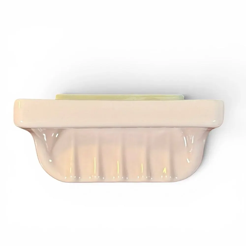 VTG Made in USA Mamie Eisenhower Light Pink 1950s MCM Ceramic Shower Soap Holder